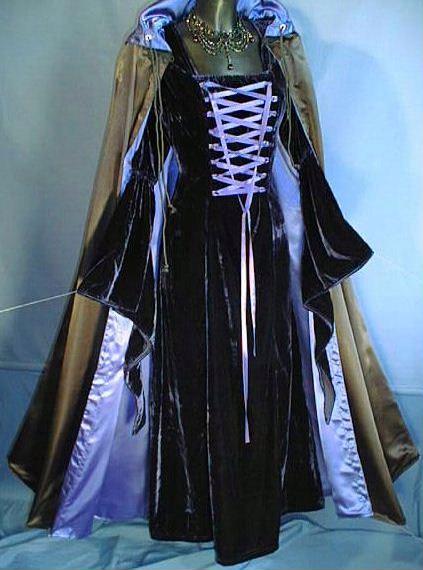 Robe gothic noire veloure