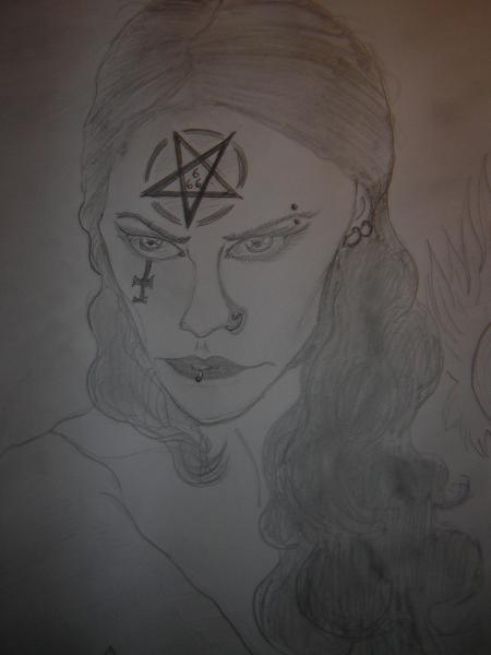 Un dessin de Mwa d'une goth satanic!!!